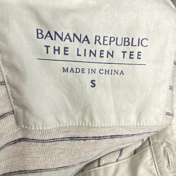 MENS BANANA REPUBLIC LINEN TEE - Picture 3 of 5